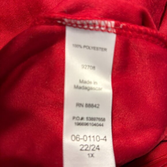 Womens Plus Velour Full Length Robe, Red, by Only Necessities, sz. 22/24 - Picture 9 of 9